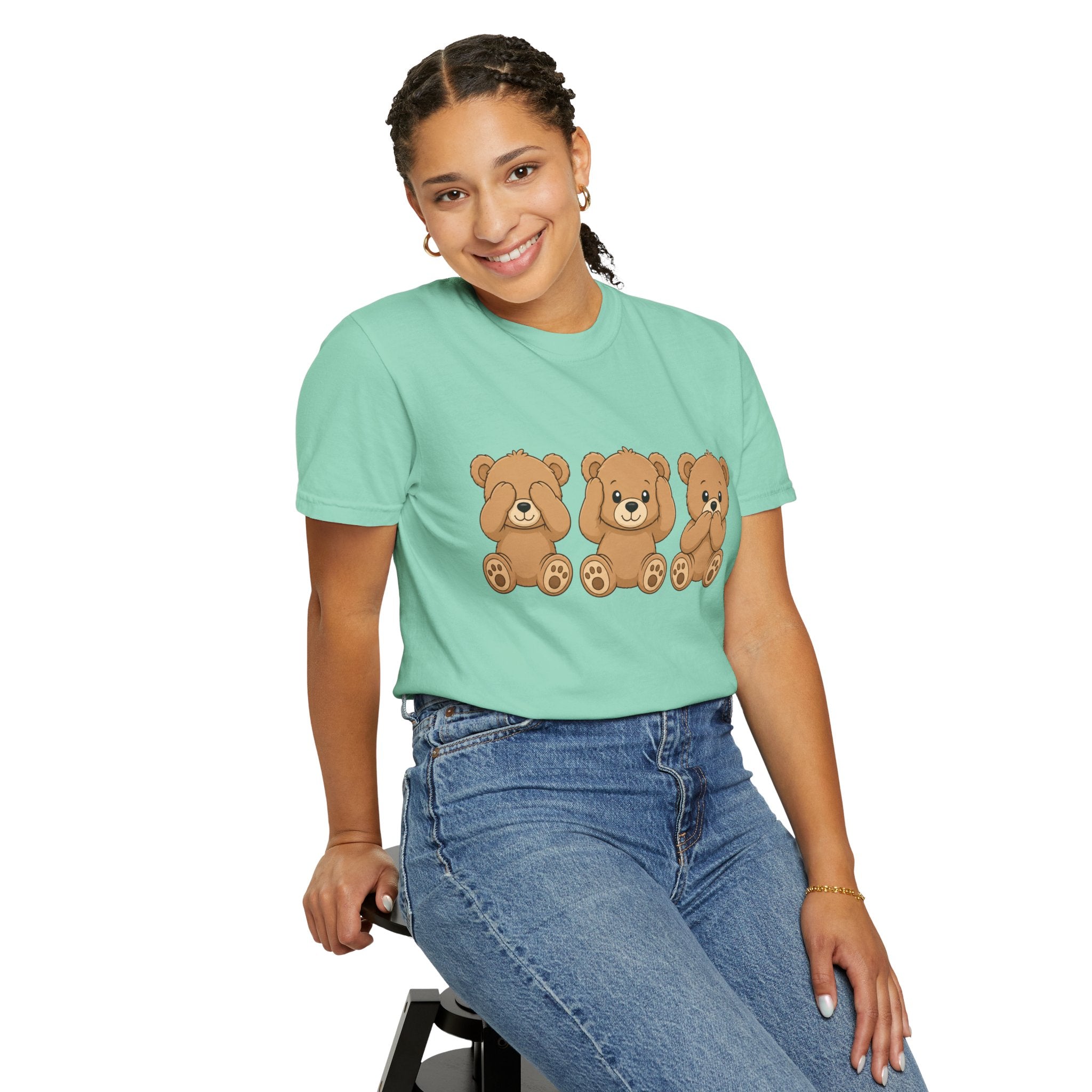 See No Evil Bears T‑Shirt — Cute Three Teddy Design, Cute Animal Tee for Kids & Adults