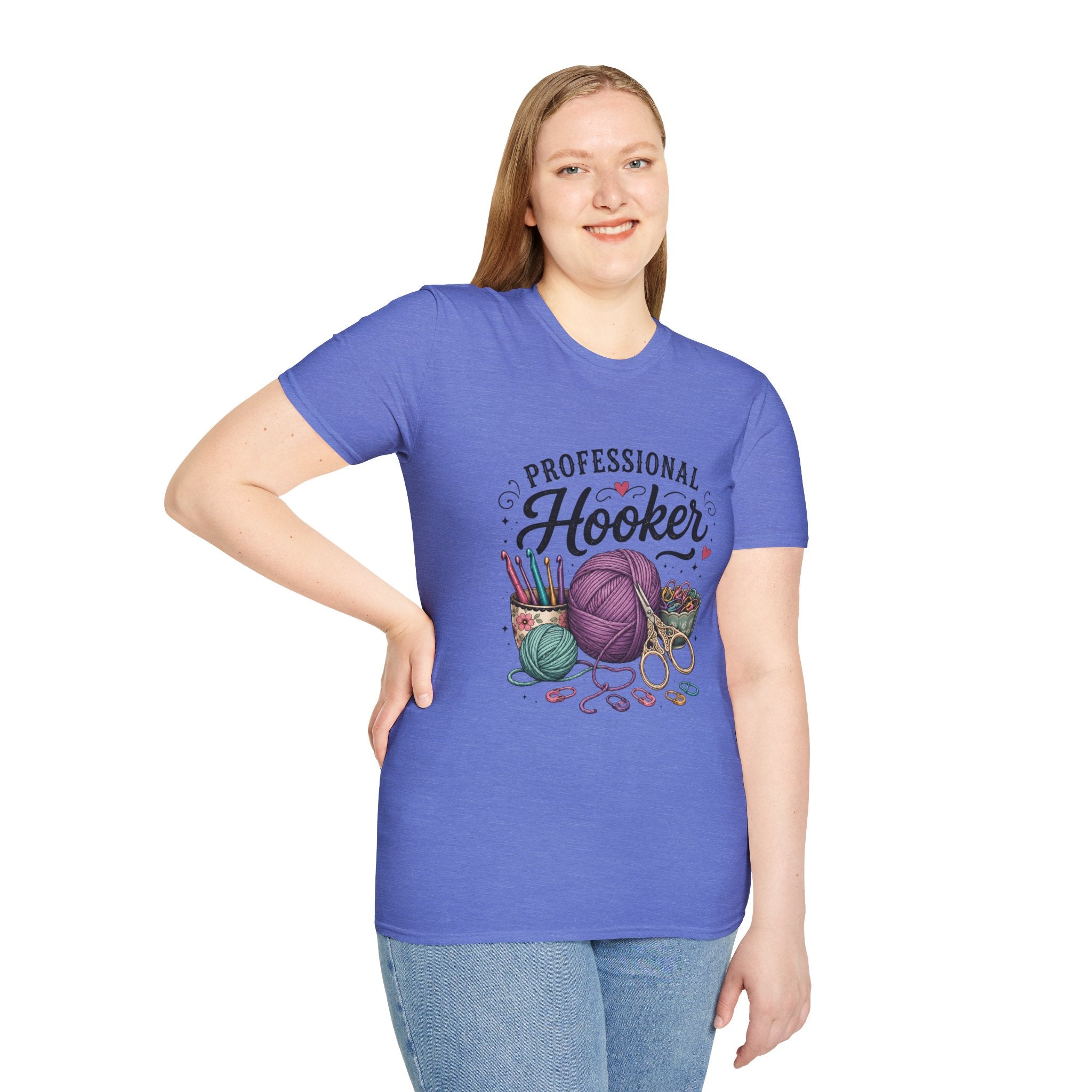 Professional Hooker Crochet Yarn T-Shirt | Knitting Hooks, Ball of Yarn