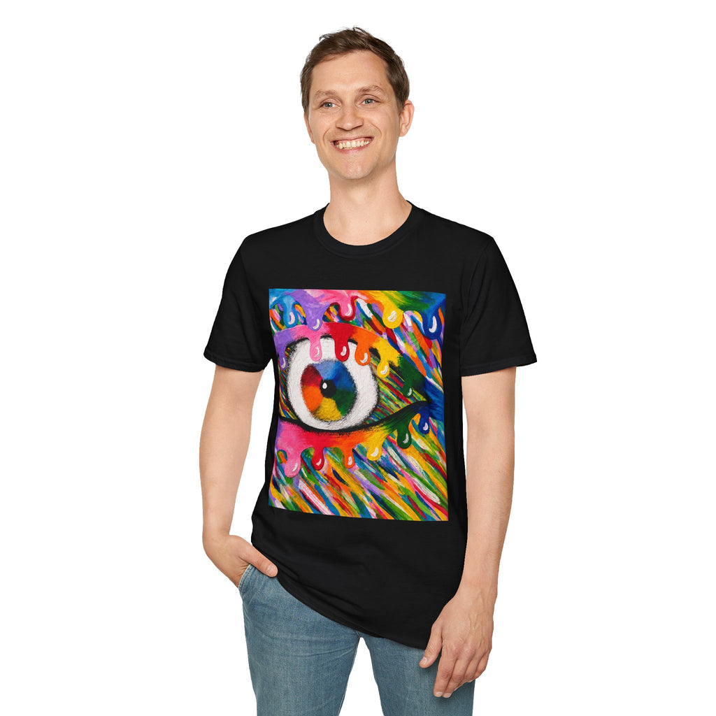 T-Shirt — Colorful Melting Eye Art Graphic Tee