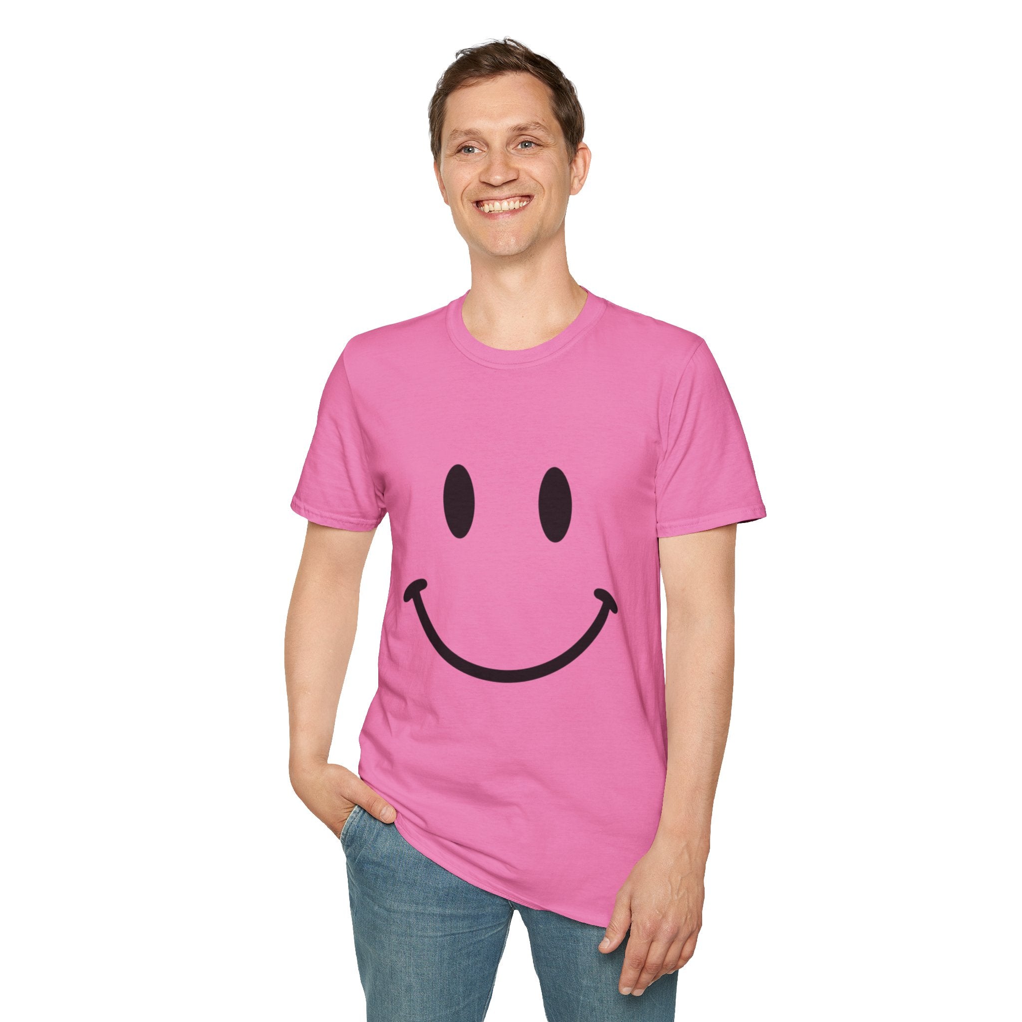 Large Black Smiley Face T-Shirt | Orange Graphic Tee