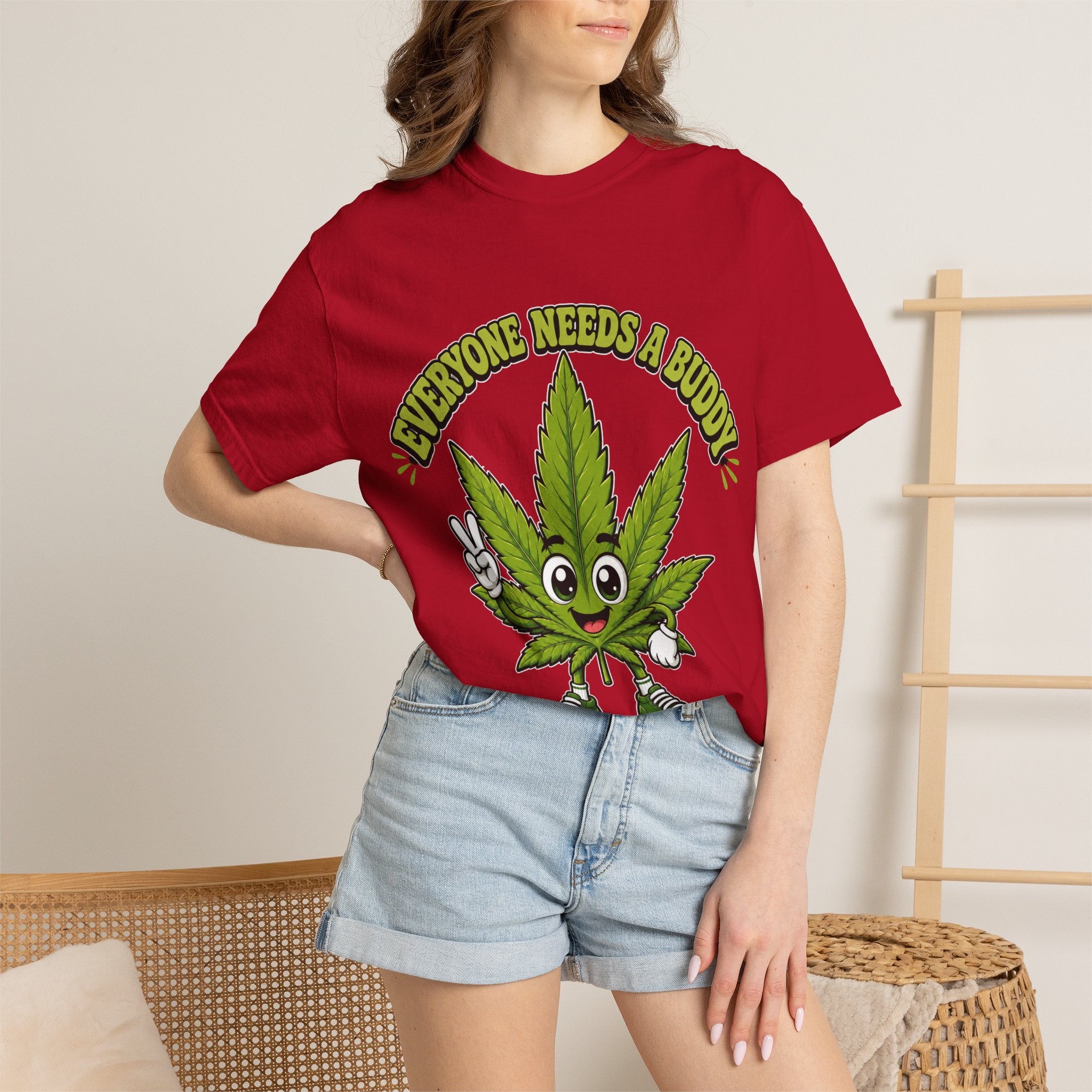 Everyone Needs a Buddy T-Shirt — Friendly Cannabis Leaf Graphic Tee