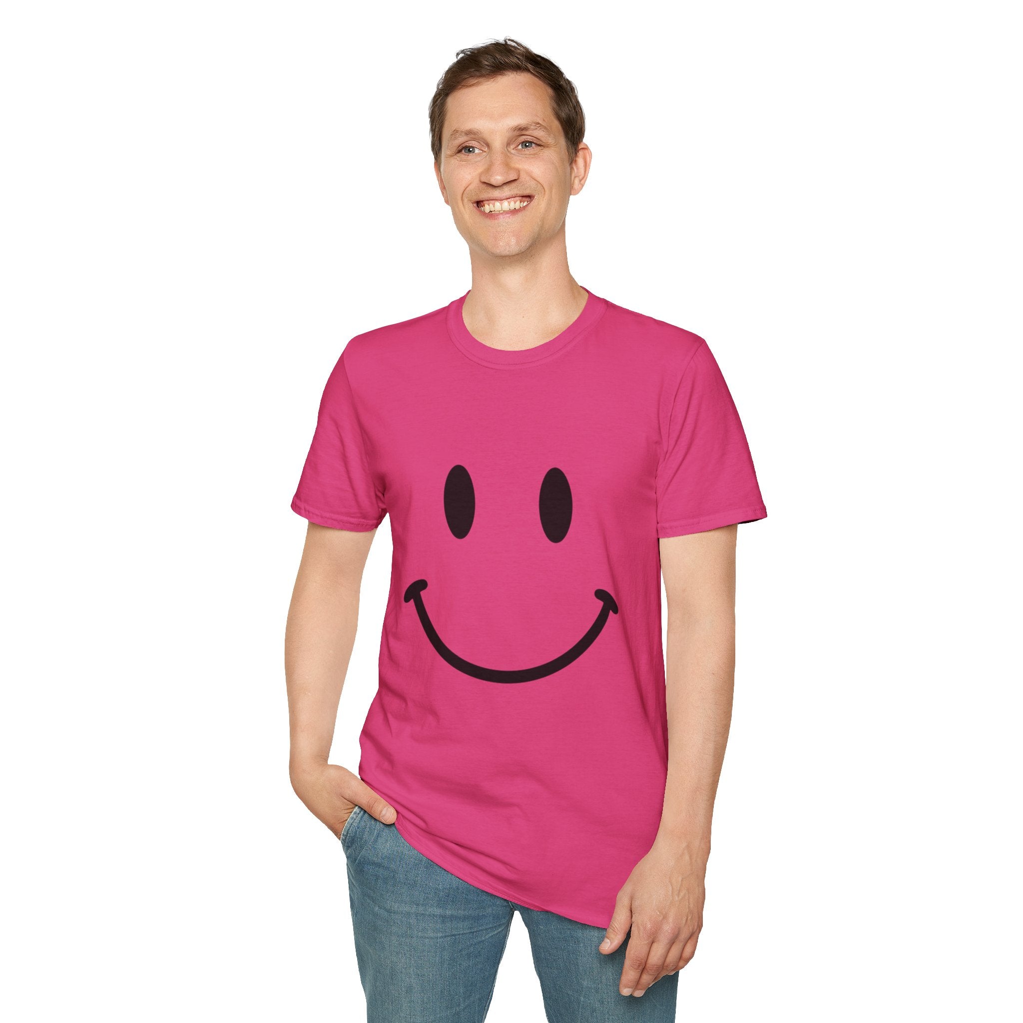 Large Black Smiley Face T-Shirt | Orange Graphic Tee