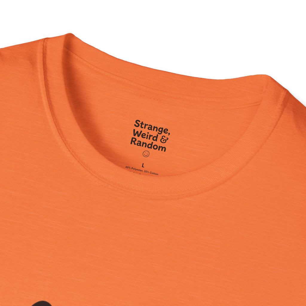 Large Black Smiley Face T-Shirt | Orange Graphic Tee