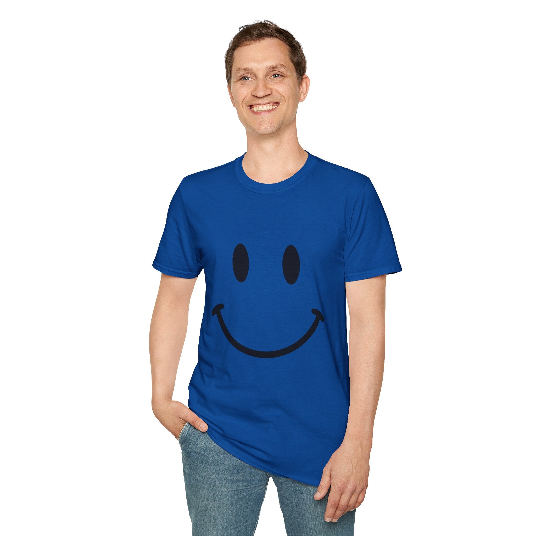 Large Black Smiley Face T-Shirt | Orange Graphic Tee