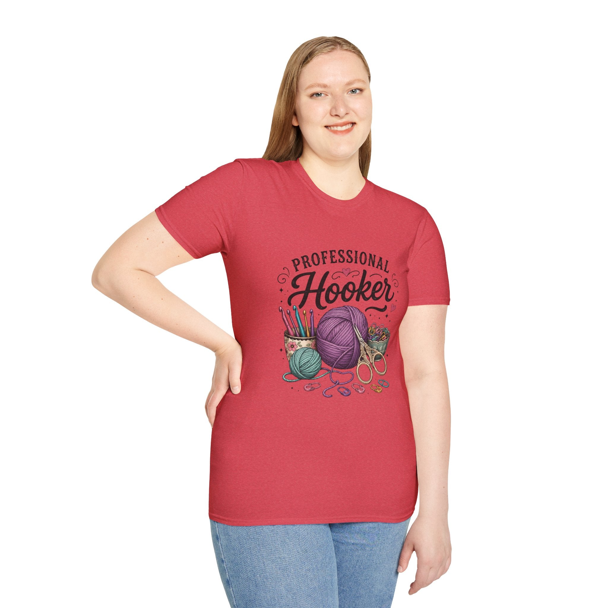 Professional Hooker Crochet Yarn T-Shirt | Knitting Hooks, Ball of Yarn