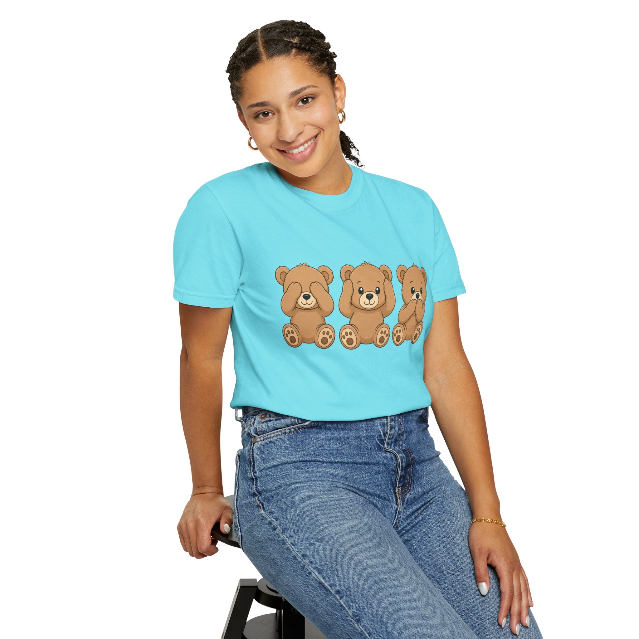 See No Evil Bears T‑Shirt — Cute Three Teddy Design, Cute Animal Tee for Kids & Adults